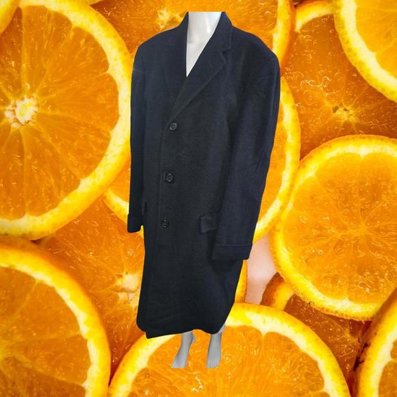 Burleigh 100% Cashmere‎ Tailored Black Long Coat Overcoat - Picture 1 of 7